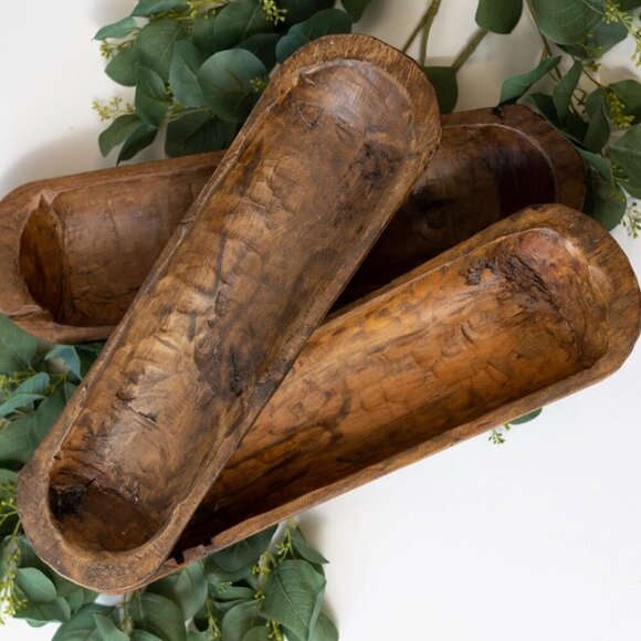 Other - 3) Artisan-Crafted Decorative Raw Wood Bowl